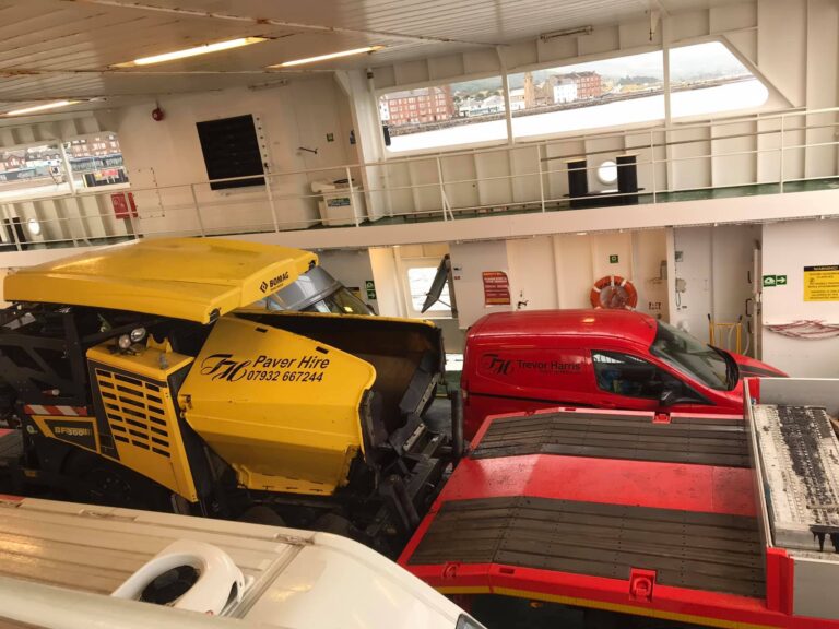 Trevor Harris Bomag on the ferry from Largs to Millport