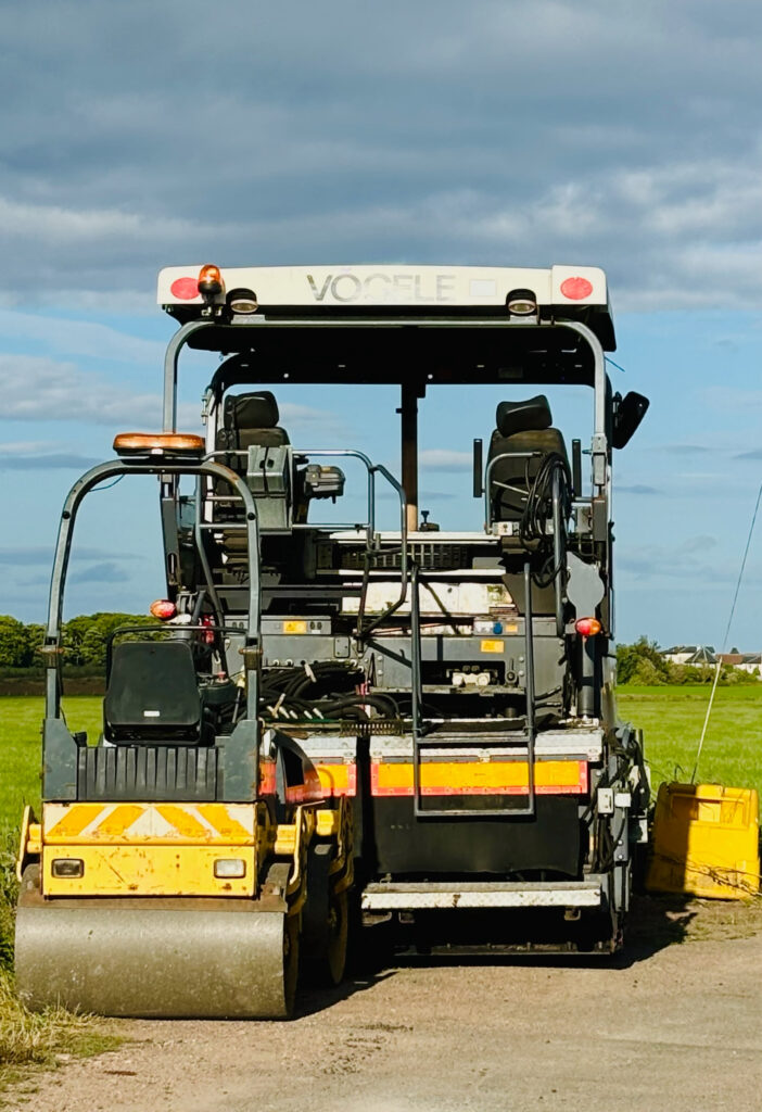 Trevor Harris' 1803 asphalt paver basking in the sunlight